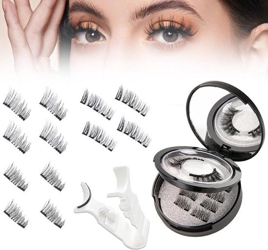 Wimpers magnetiche 3 paia senza adesivo - Aspetto naturale - Wimpers 3D con applicatore