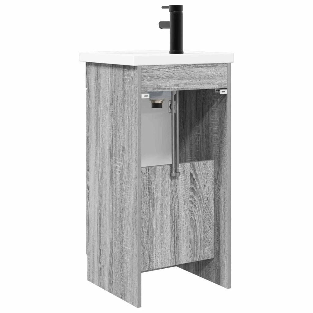 Mobile da bagno con lavabo Sonoma grigio 42 x 40 x 84,5 cm 890000