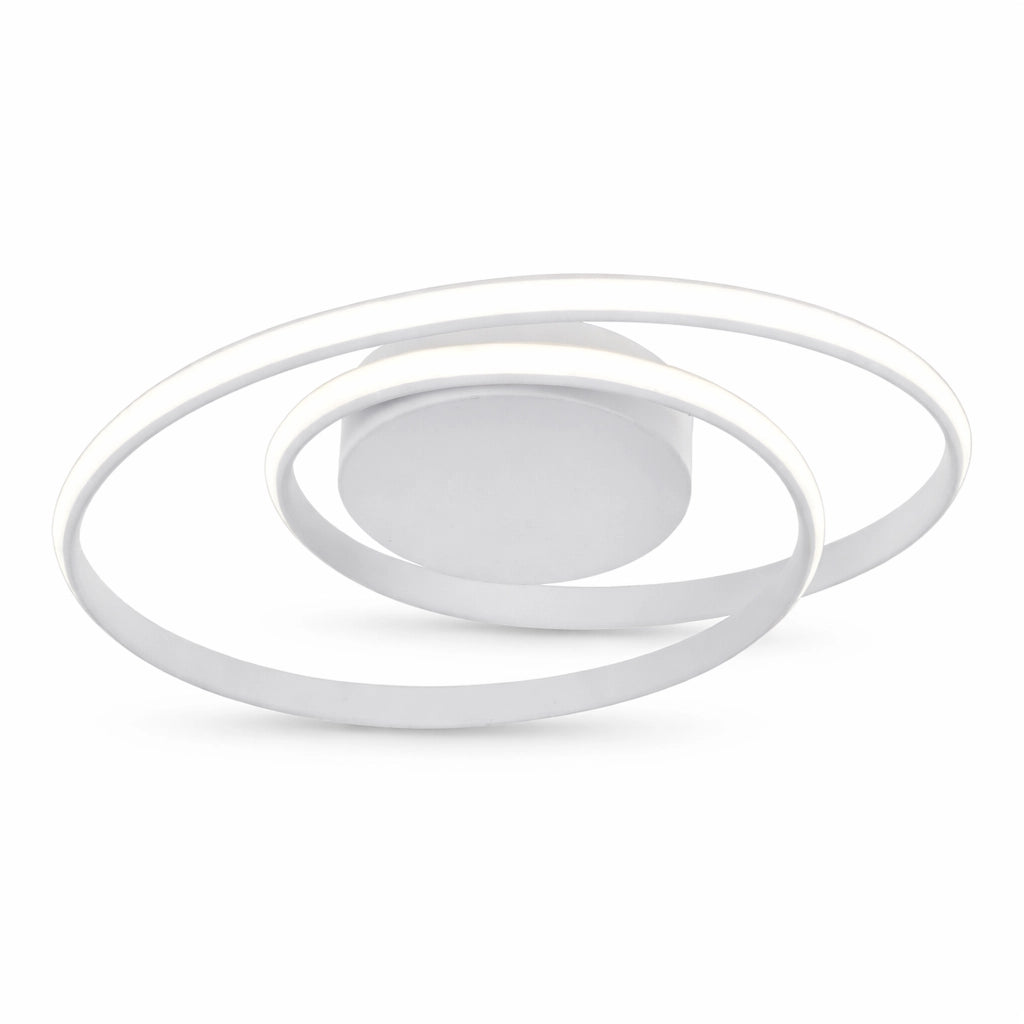 Plafoniera LED Soffitto 32W 2560LM Ø45cm CCT Switch Luce Calda, Fredda e Naturale Moderna Design Anelli Intrecciati Bianco 240°