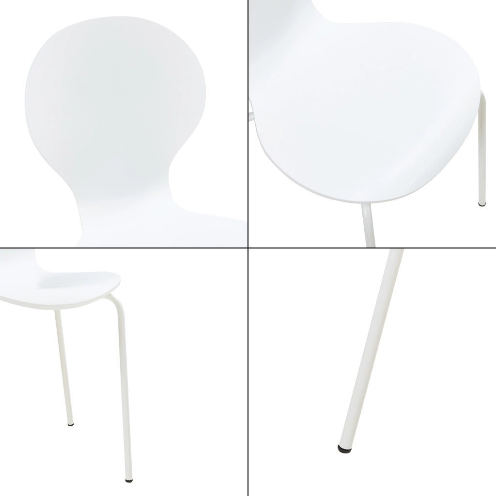 Set di 4 Sedie da Sala ETNE Impilabili - Bianco [en.casa]