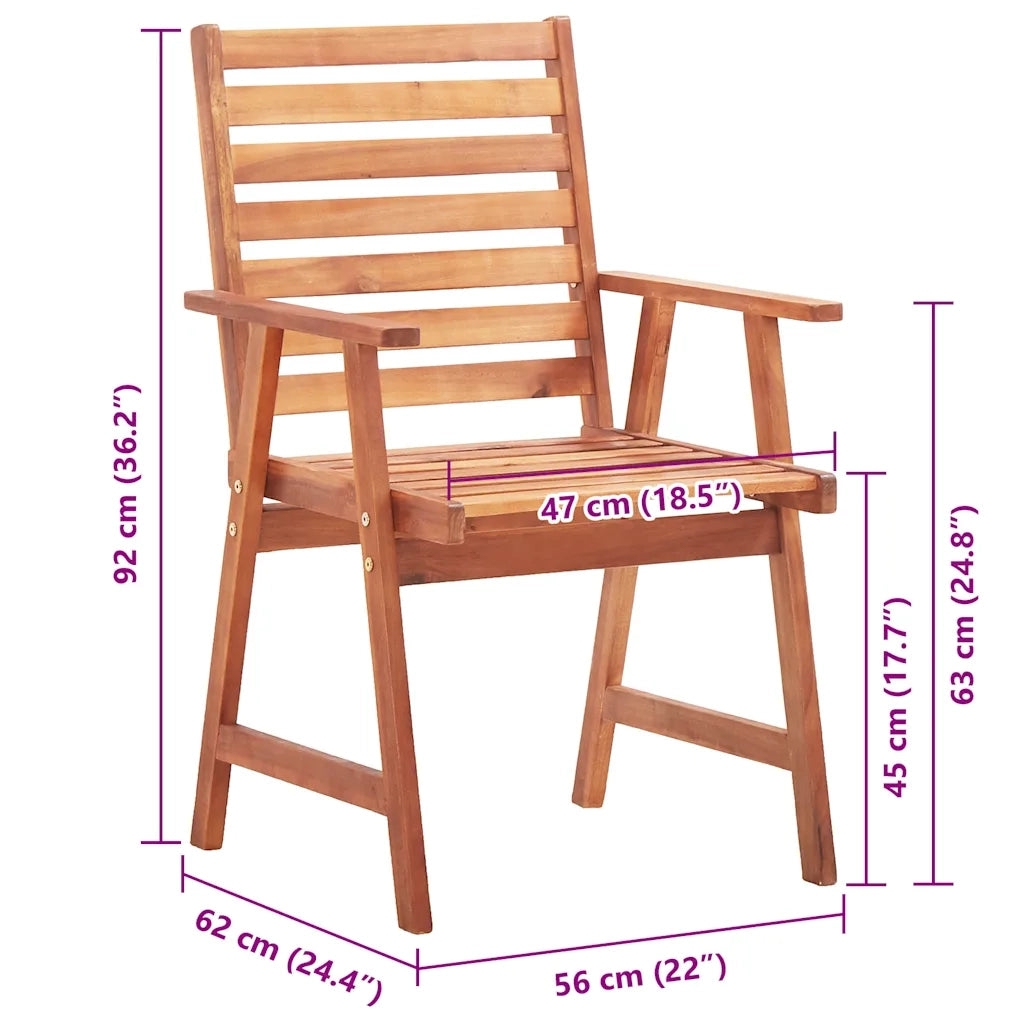 Sedie da Pranzo da Esterni con Cuscini 4 pz Massello di Acacia cod mxl 8560