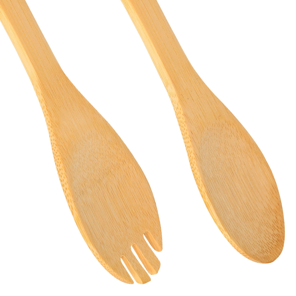 Insalatiera in vetro con base in bambù e utensili inclusi, ultra pratica Trasparente Cheffinger