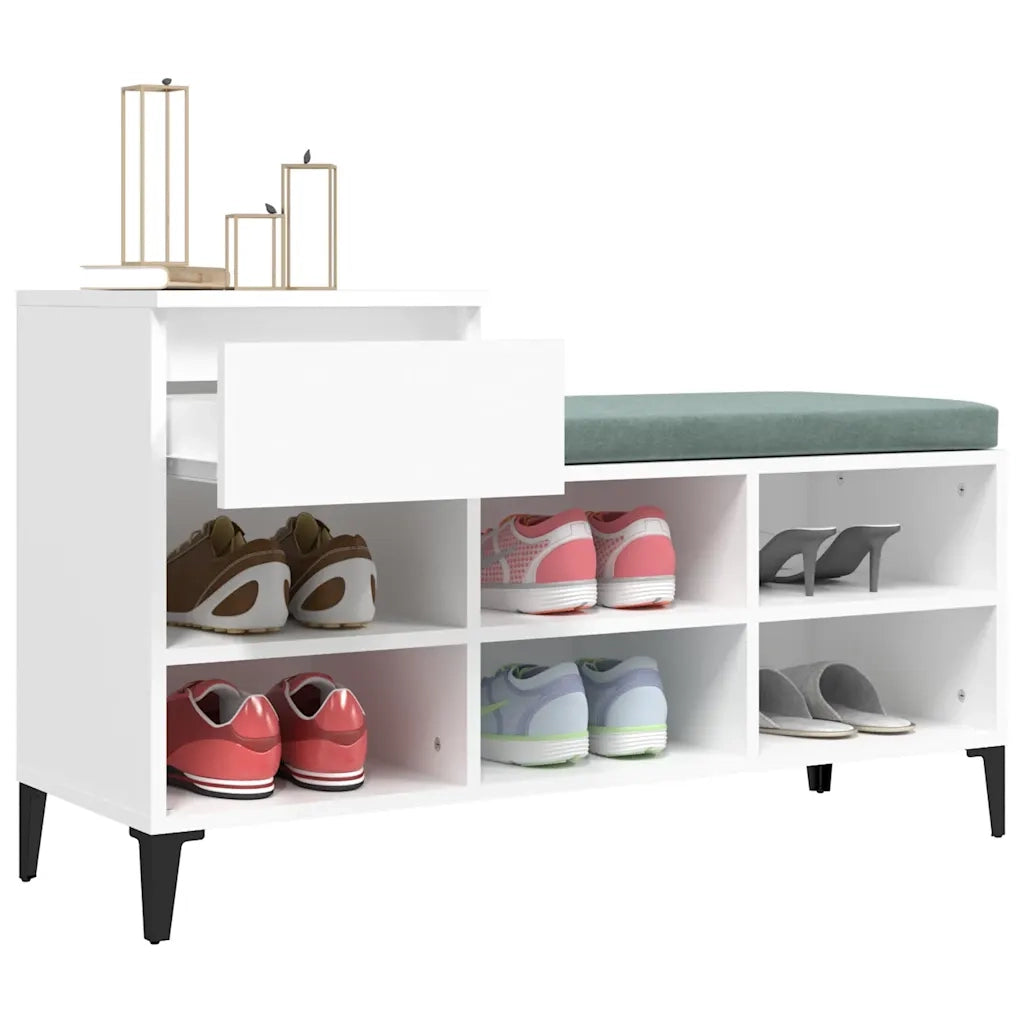 Scarpiera Bianca 102x36x60 cm in Legno Multistrato 821212