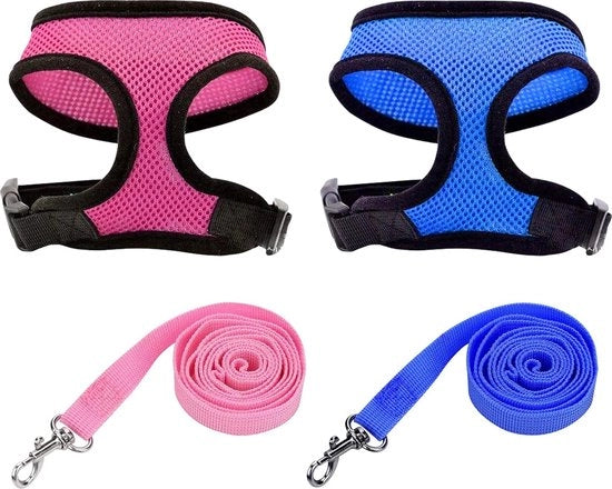 Due collari adattabili per anatre, gabbie e cinture per uccelli da 7,5 - 8 kg, anatre, piccoli animali domestici, rosso-arancio e blu