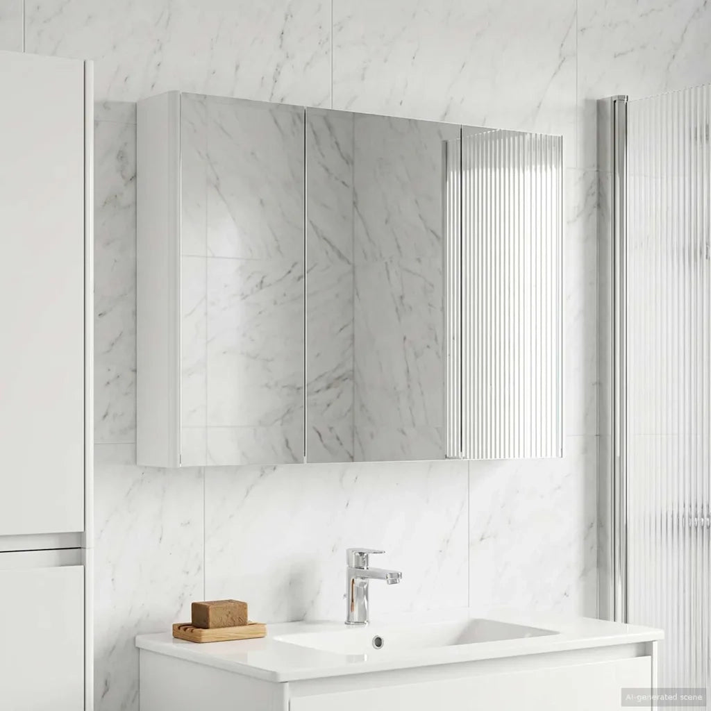 Mobiletto per specchio da bagno Bianco 103,5 x 15,5 x 70 cm 889271