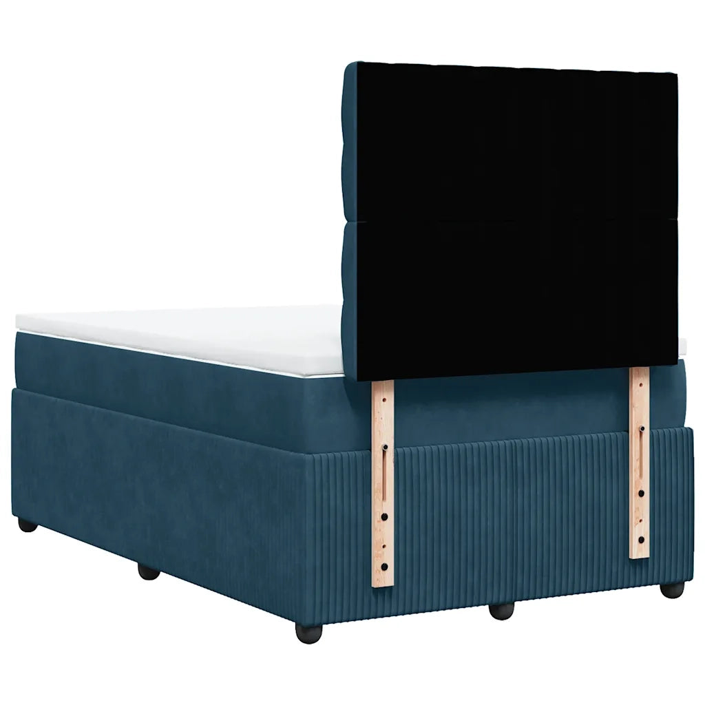 Giroletto a Molle con Materasso Blu 120x190 cm in Velluto 3294596