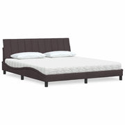 Letto con Materasso Hanko Marrone Scuro 180x200cm Tessuto 3310548