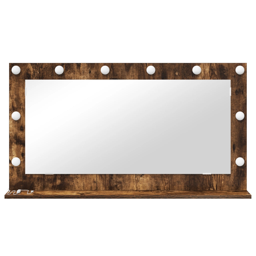 Specchio da Toeletta Rovere Affumicato Legno, Vetro