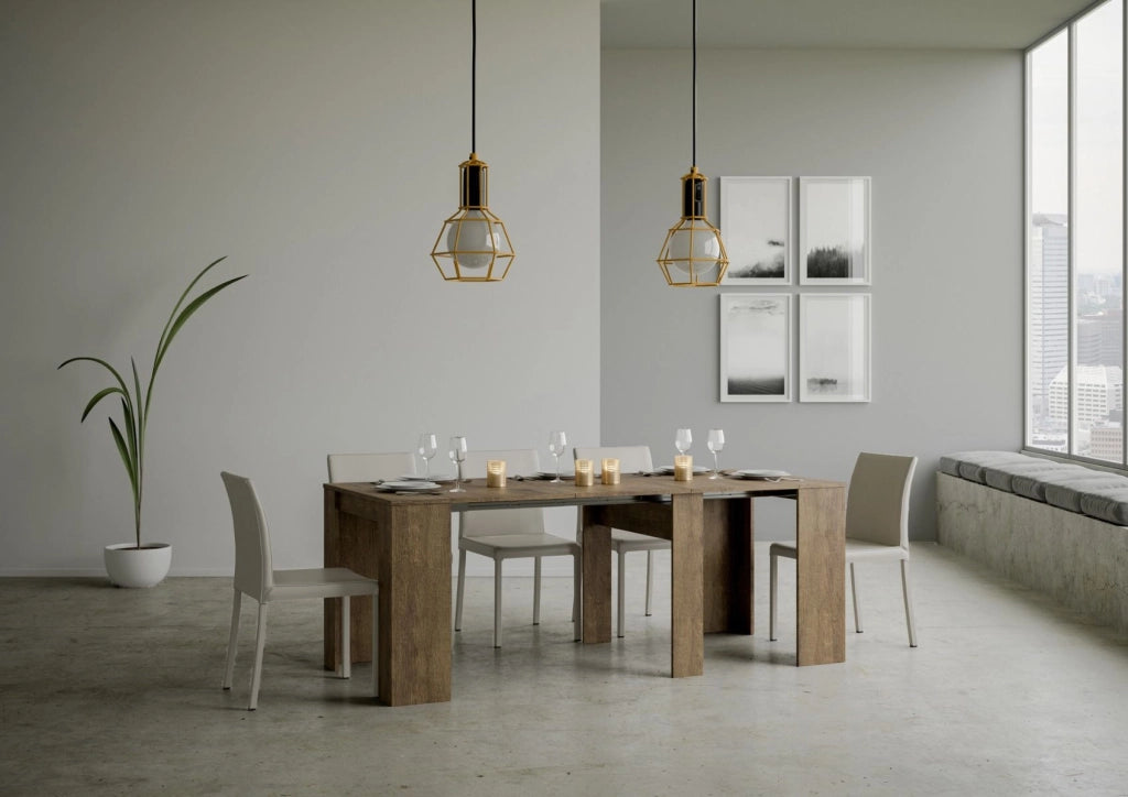 Consolle allungabile 90x48/308 cm Base Noce