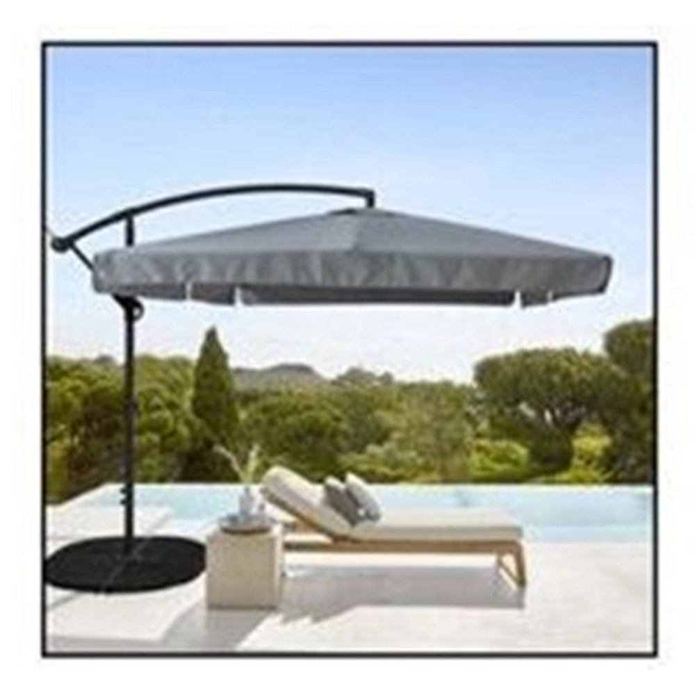Trade Shop - Ombrellone A Braccio Laterale Da Giardino 3x3mt Protezione Sole Grigio Con Base 223217 -