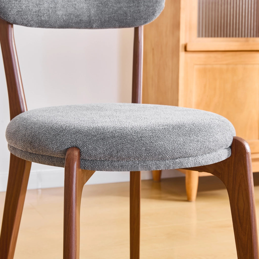 Set 2 Sedie da Pranzo in Tessuto di Lino Imbottite ¨C MINIMAL ¨C Stile Moderno, Grigio