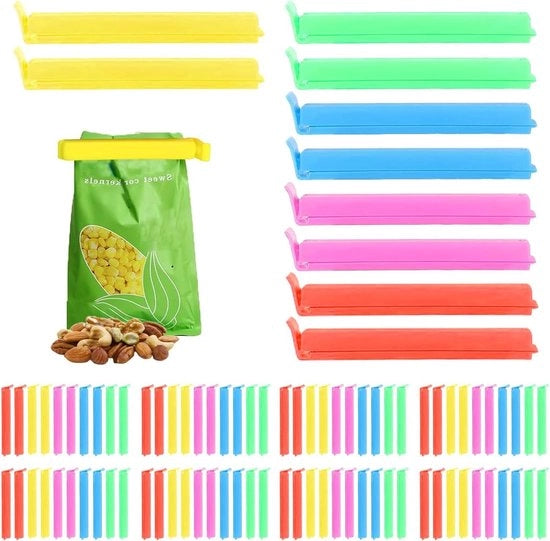 Clip per sacchetto premium per alimenti - 80 pezzi - clip riutilizzabili e colorate per la conservazione degli alimenti - cucina e imballaggio - contenitori per snack, dolci e caffè