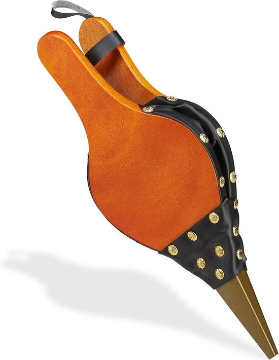 Blowtorch per camino rustico - blazer a mano con dettagli dorati - 39 cm di lunghezza - marrone/nero