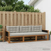 Set di divani da esterno 3 pcs Naturale e Grigio chiaro