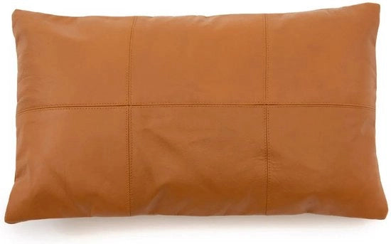 Copricuscino in pelle di lino con sei pannelli - copriscufo - copertura decorativa - stile e texture elegante - 30 cm x 50 cm