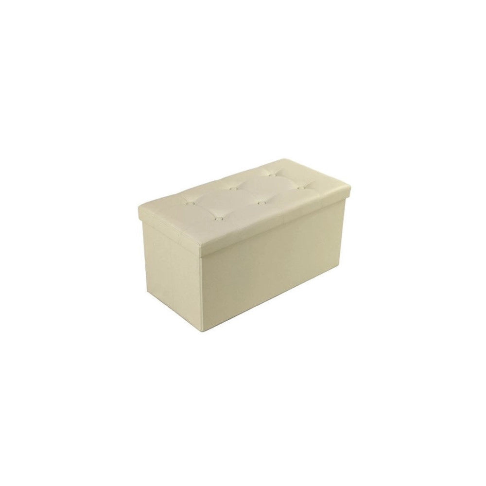 Trade Shop - Pouf Scatola Contenitore Rettangolare Similpelle Cassapanca Poggiapiedi Colore -