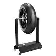 Equilibratrice per pneumatici di dimensioni 40,5 x 22 x 51 cm con coni regolabili e livella a bolla realizzata in acciaio alluminato 20_0020082