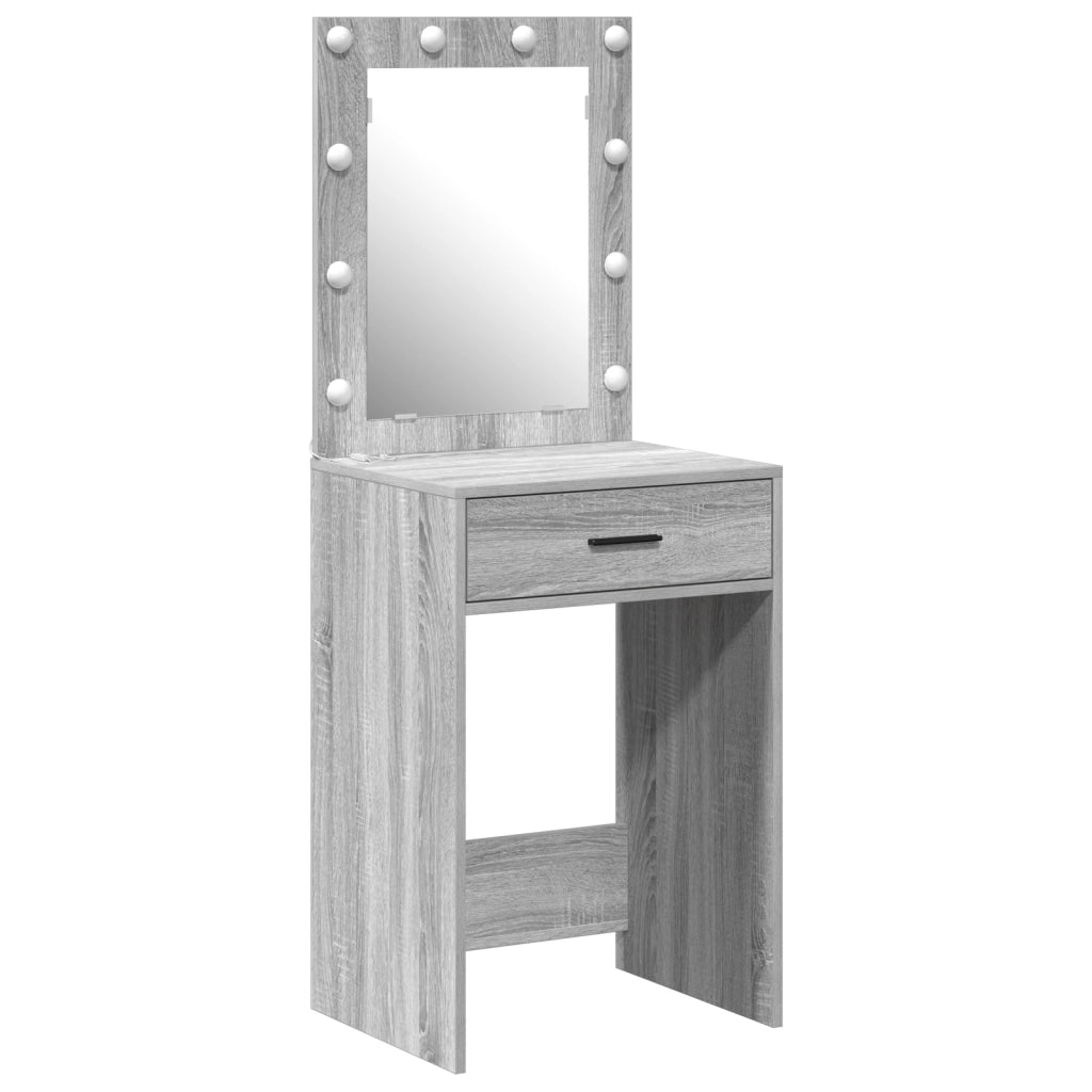 Tolette con luci LED Grigio Sonoma 50x41x135 cm
