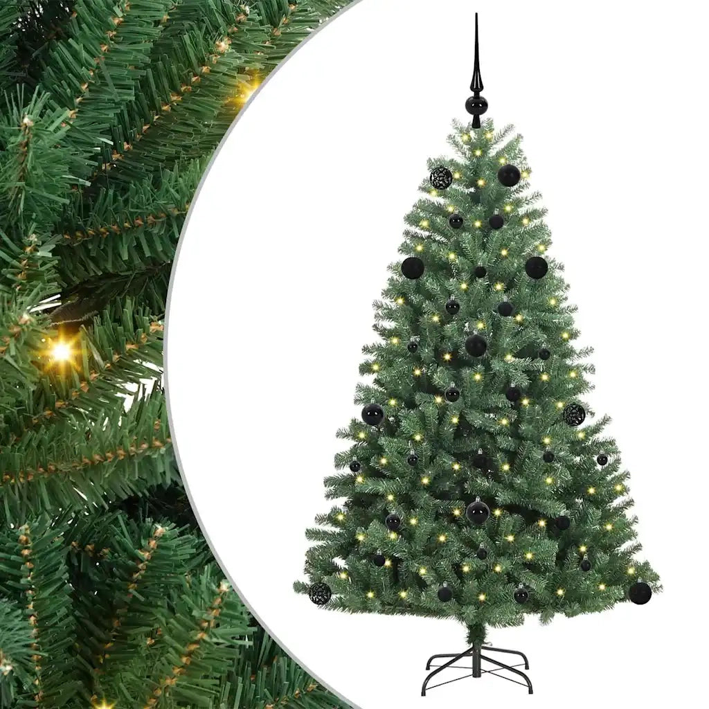 Albero di Natale Artificiale-Albero Natalizio con Rami Pieghevoli Verde 150 cm 643685