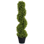 Pianta Finta di Eucalipto a Spirale con Vaso Incluso per Interno ed Esterno, Altezza 90 cm, Verde