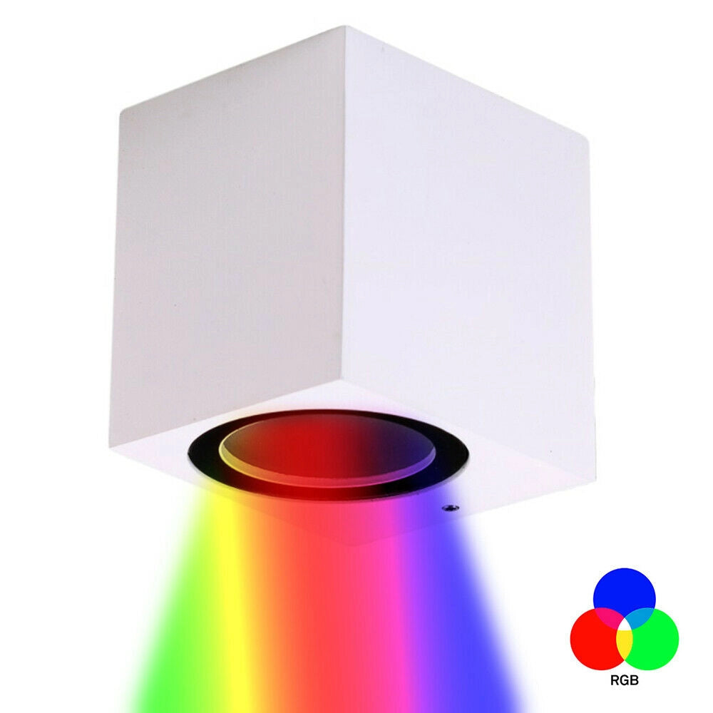 APPLIQUE LAMPADA DA PARETE A MURO LED PER INTERNO ESTERNO MODERNO FARETTO RGB