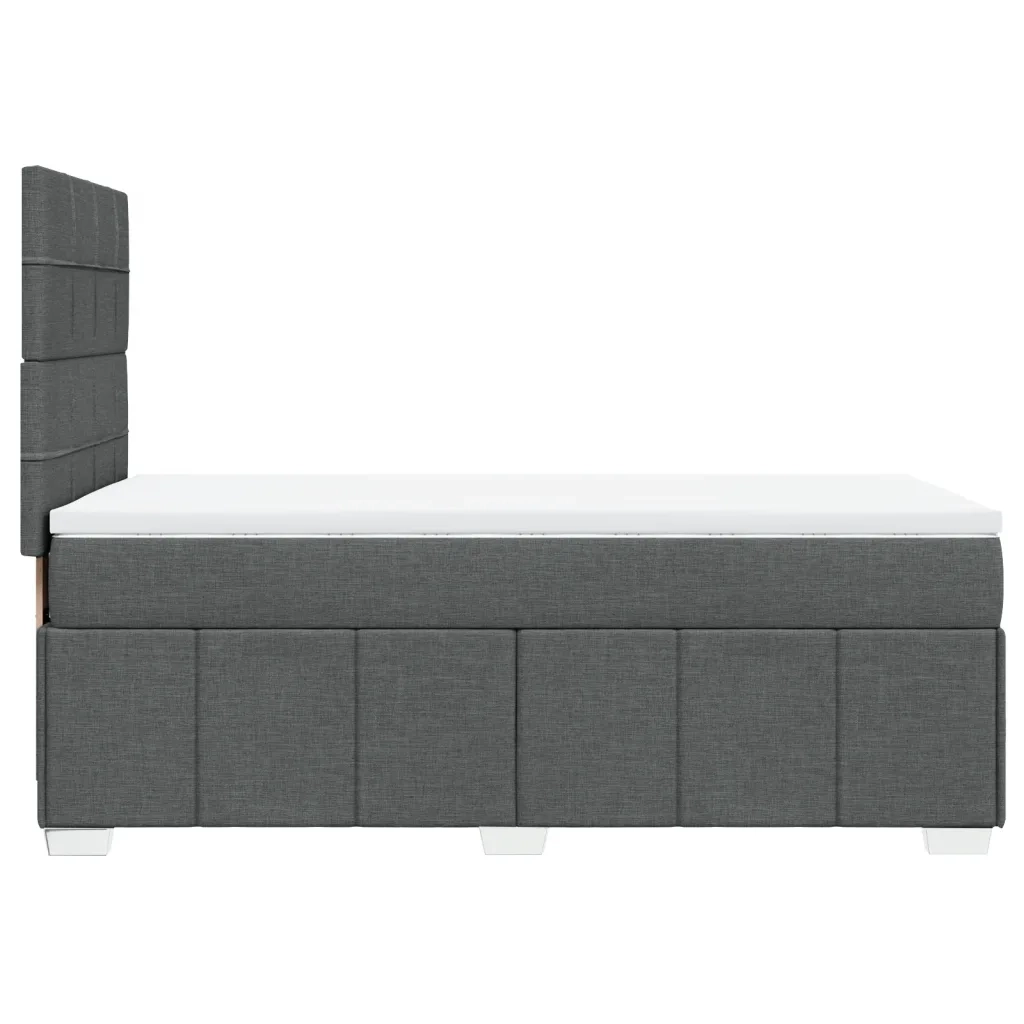Giroletto a Molle con Materasso Grigio Scuro 80x200 cm Tessuto