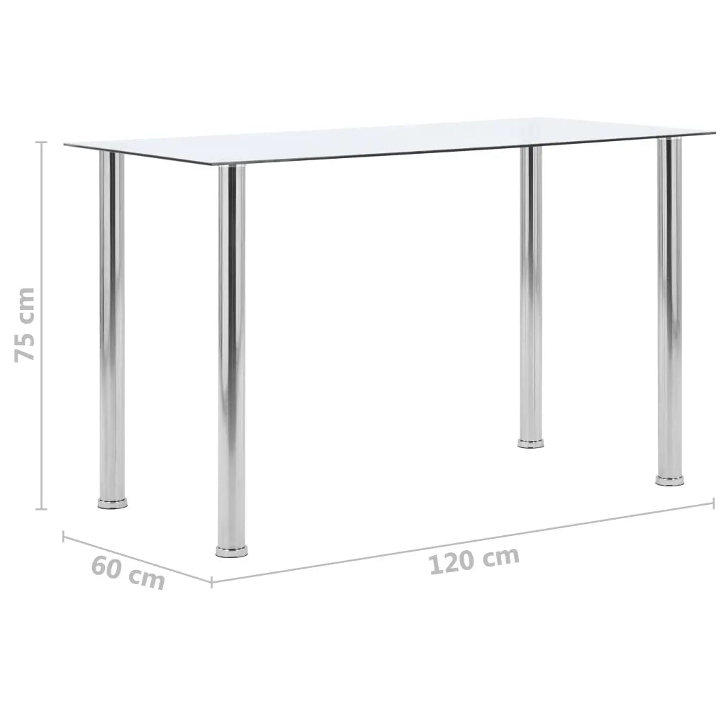 Tavolo da Pranzo | Tavolo da cucina Trasparente 120x60x75cm Vetro Temperato
