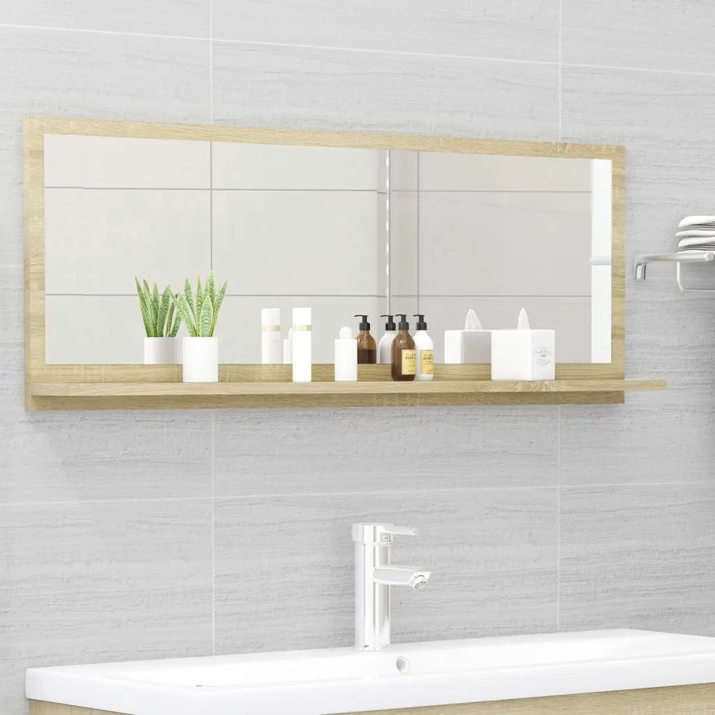 Specchio da Bagno Rovere Sonoma 100x10,5x37 cm in Truciolato cod mxl 59442