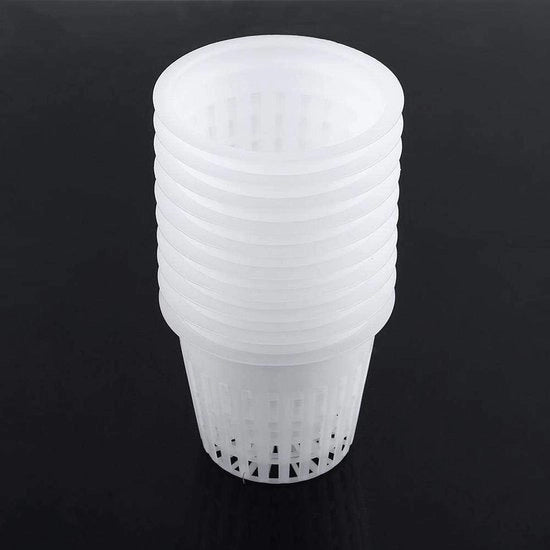 Set di Reti per Piante in Mesh per Hydrocultura - Collezione di 10 pezzi - Bianco.
