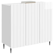 Credenza | Madia | Buffet da pranzo | Armadio da pranzo Bianco Lucido 89 x 34,5 x 82 cm Legno ingegnerizzato