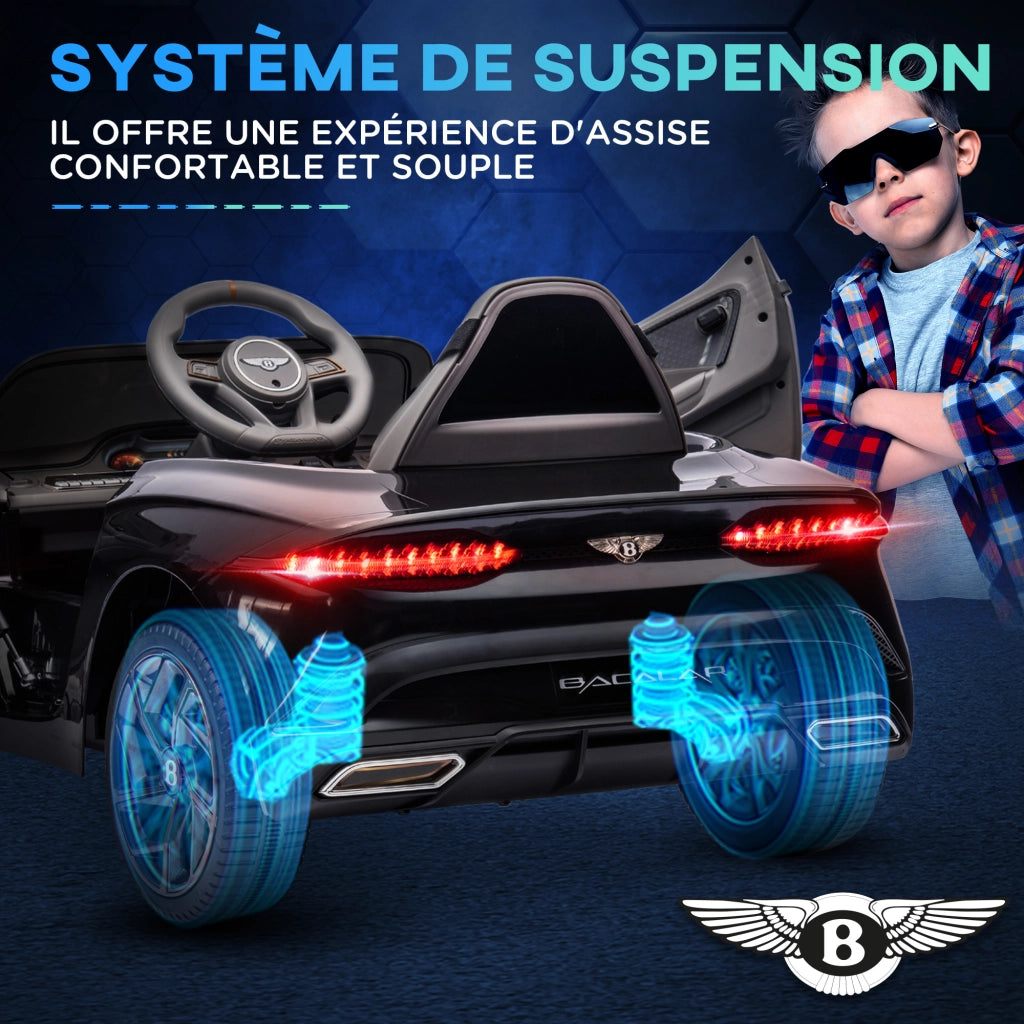 Auto elettrica per bambini Bentley Bacalar nero ¨C zephmum ¨C 12V 2 motori telecomando 3-5 anni