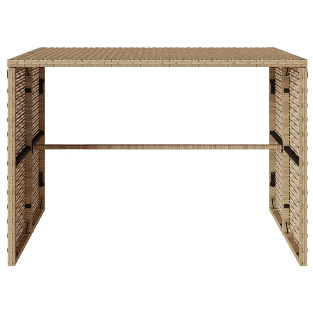 Set da Pranzo da Giardino 3 pz con Cuscini Beige in Polyrattan