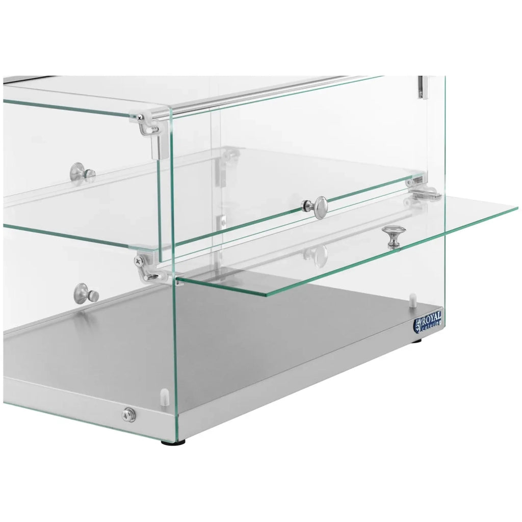 Vetrina neutra 50 l 2 livelli acciaio inossidabile vetro argento 14_0010227