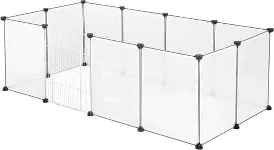 Recinzione per Animali - Esterno recinzione - Per Coniglio, Cavia, Cucciolo - Recinzione per animali - Stabile esterno - Recinzione per cuccioli - Stabile per conigli - Per esterno - Translucida