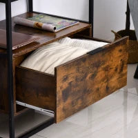 Credenza in Stile Industriale, Comò Vintage in Legno e Metallo per Soggiorno o Camera con 1 Cassetto 73x45.5x76cm