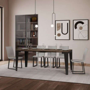 shopinnovativo- Consolle allungabile 90x40/196 cm Flame Small Evolution noce telaio e gambe antracite