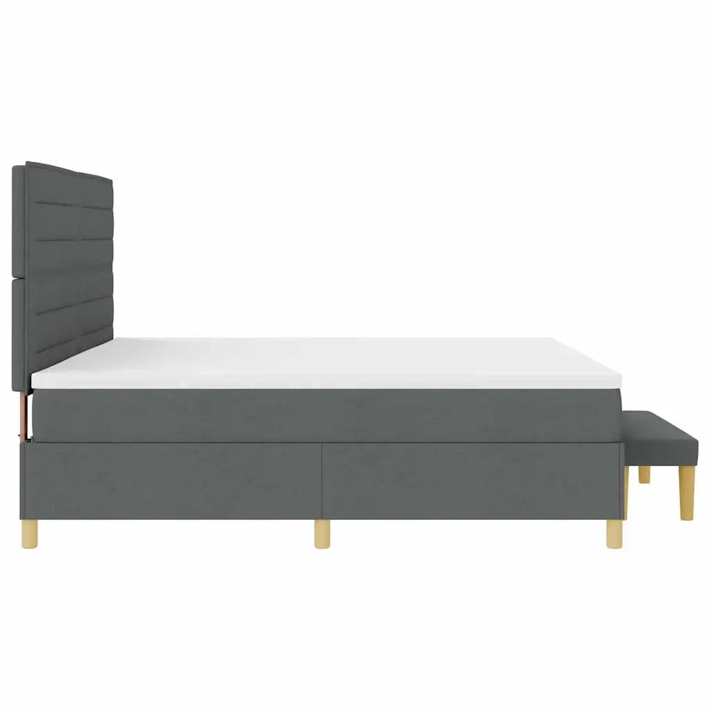 Letto a molle con materasso Grigio scuro 200 x 200 cm Tessuto 3344248
