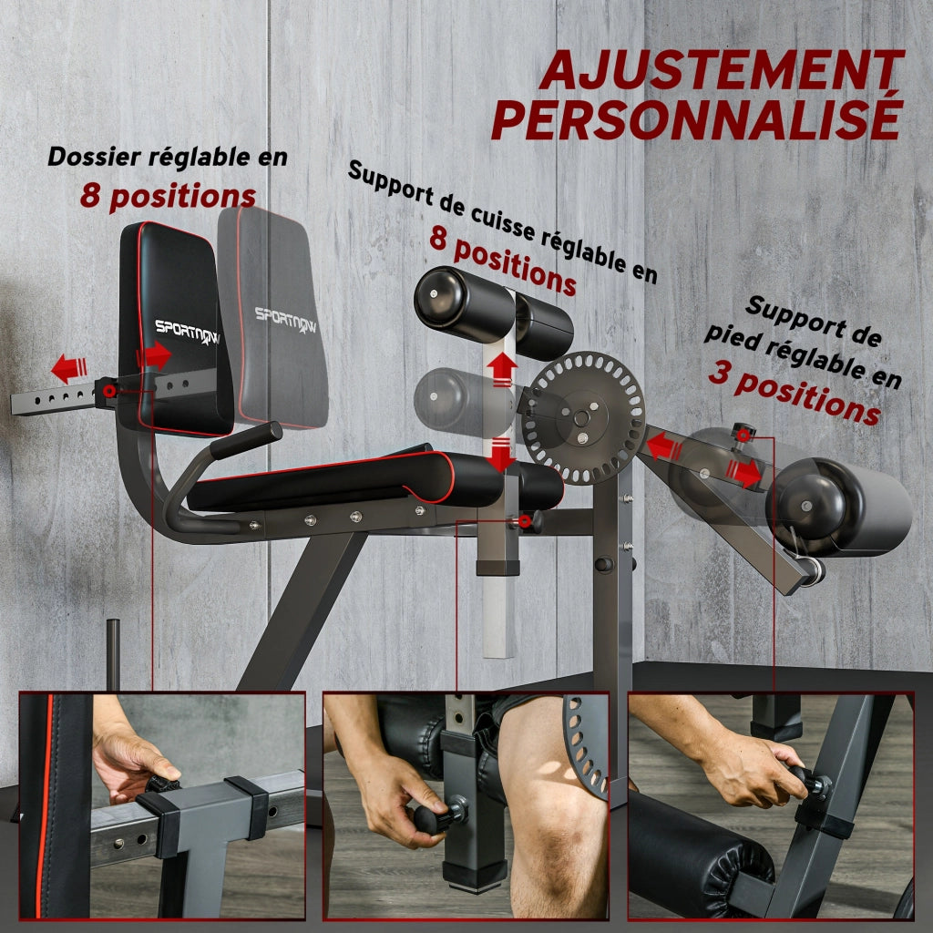 Macchinario per Estensione Gambe ¨C Zephmum ¨C Nero Acciaio 100x90x105 cm