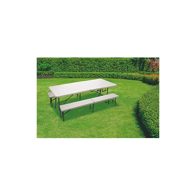 TAVOLO PICNIC BIRRERIA PIEGHEVOLE VALIGETTA BIANCO 181X74X74 CM USATO COME NUOVO