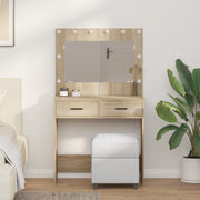 Toeletta con luci LED Rovere Sonoma 78,5 x 41 x 135 cm