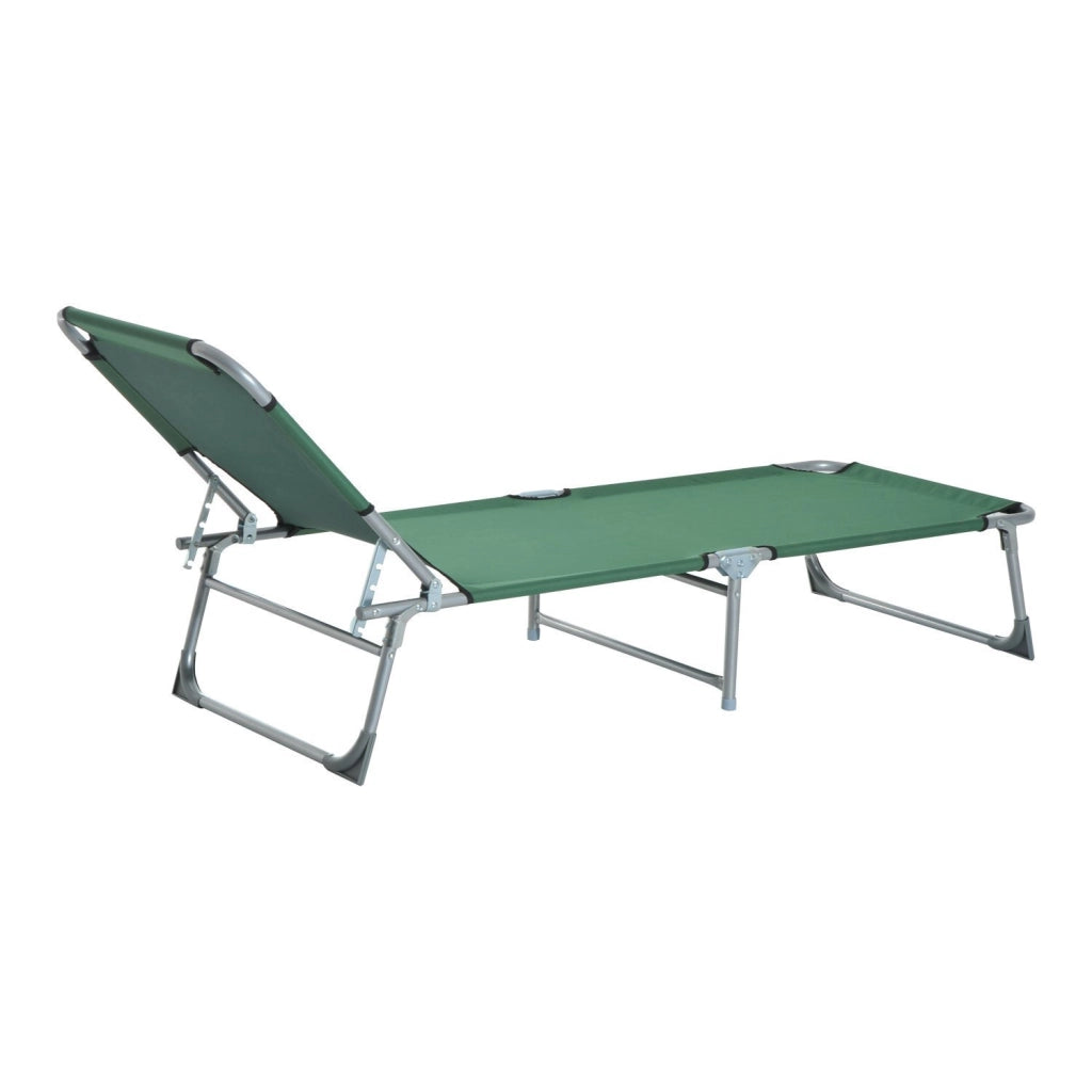 Letto da Campeggio Pieghevole con Testiera Regolabile ¨C Zephmum ¨C Verde 187x58x28 cm