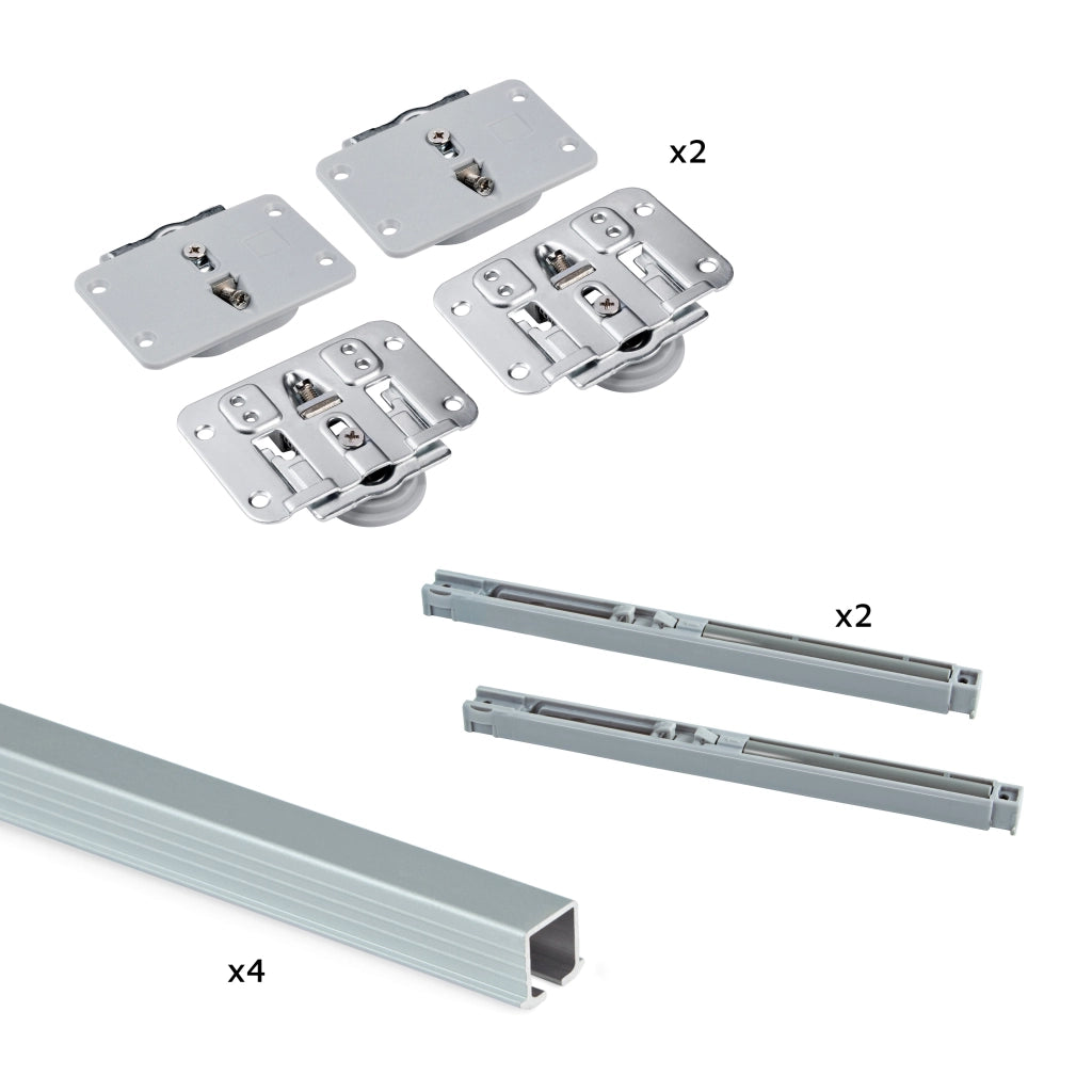 Sistema Flow in Formato Kit per Armadio H2 Ante Scorrevoli in Legno Emuca