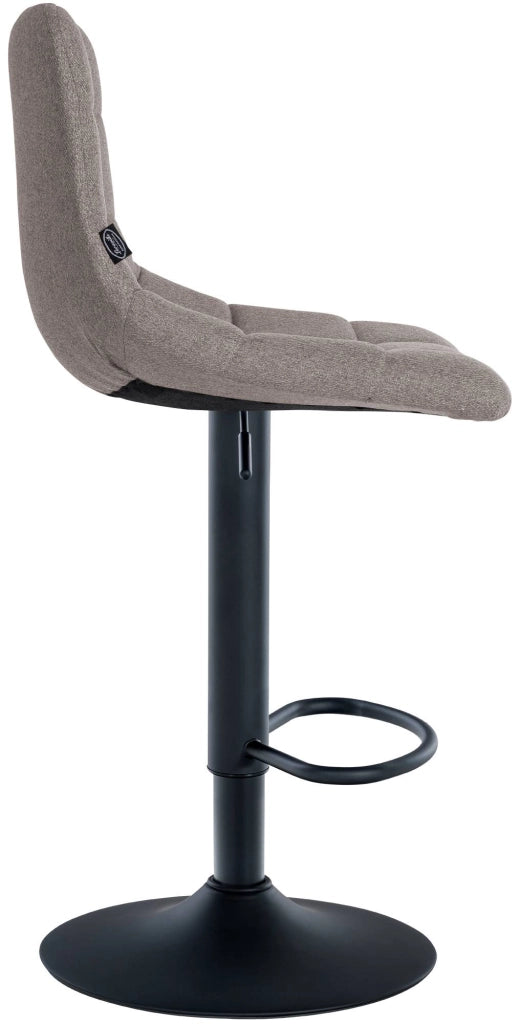 Sgabello Jerry in tessuto grigio,nero