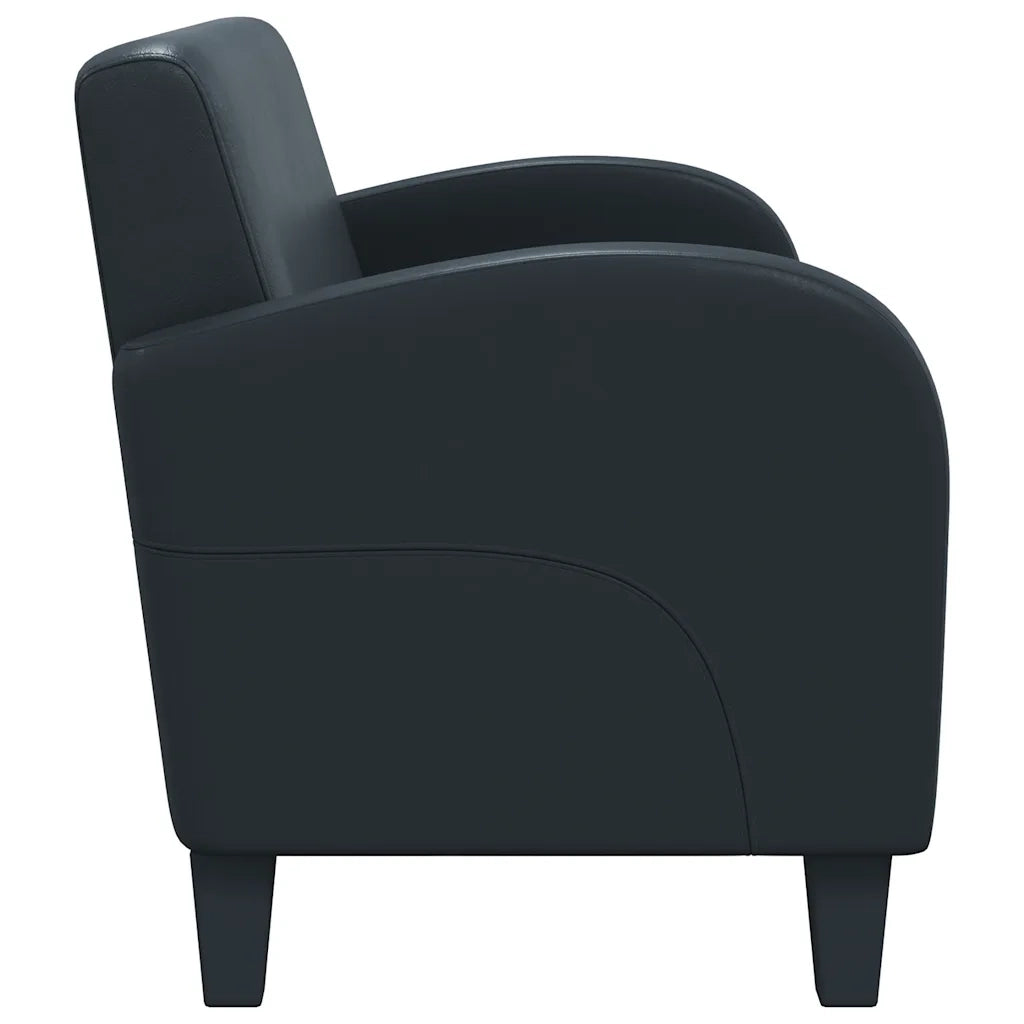 Divano a 2 Posti in Pelle Sintetica Nero cod mxl 25030