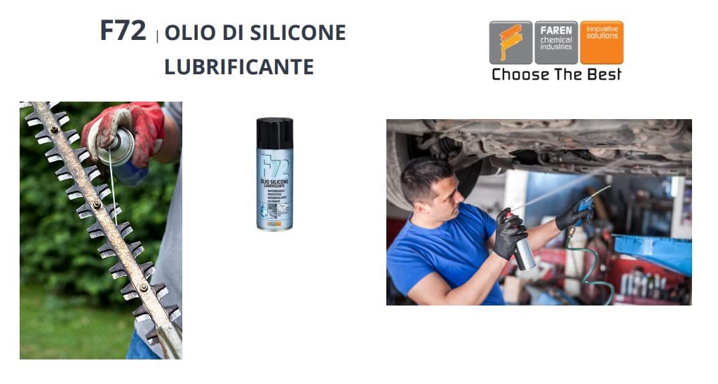 Faren f72 spray olio silicone lubrificante protettivo lucida metalli inodore 400ml