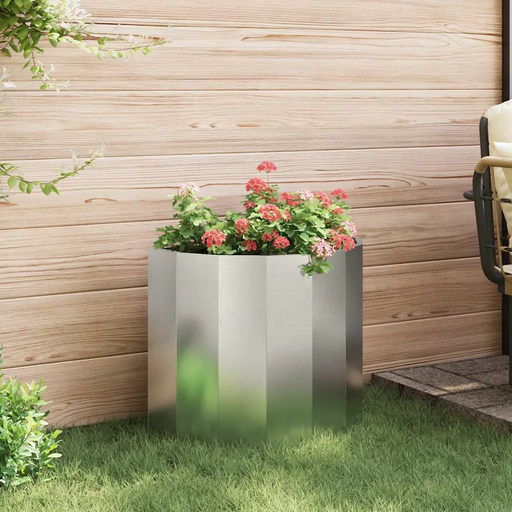 Fioriera | Cassetta per fiori | Vaso Argento 60 x 30 x 50 cm Acciaio inossidabile