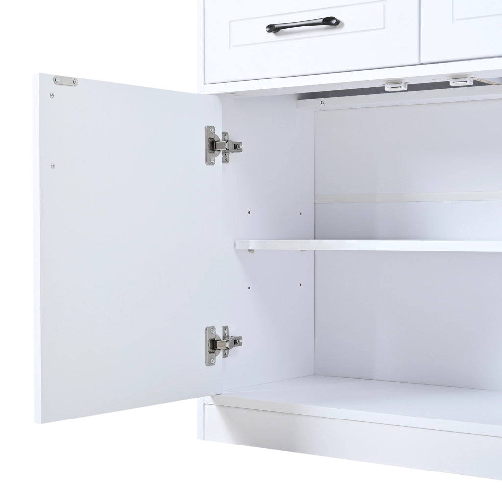 Credenza bianca 120 x 35 x 80 cm con 3 cassetti e 3 ante