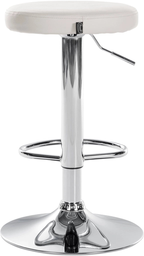 Set di 2 sgabelli da bar Ponte in similpelle bianco,Metallo in look cromato