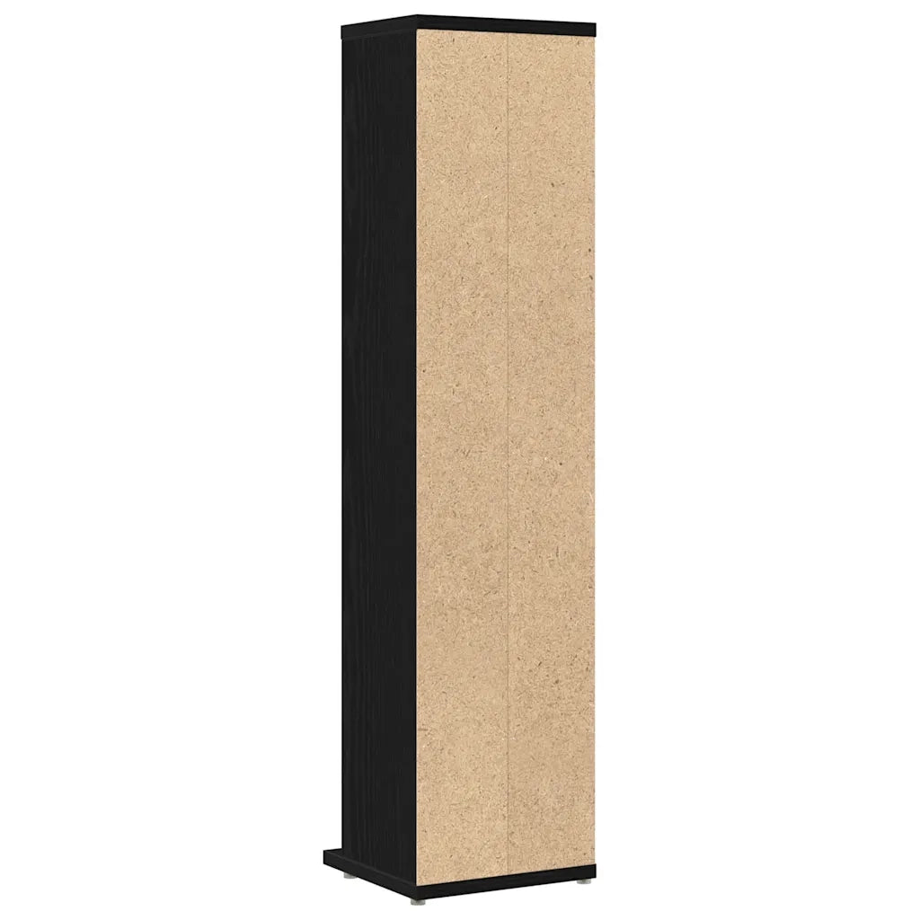 Mobile Porta CD Rovere Nero 21x20x88 cm in Legno Multistrato 862421