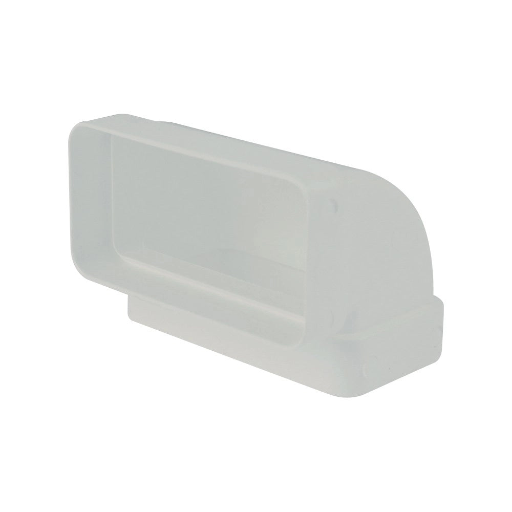 Gomito 90gradi rettangolare vert. 55x110mm bianco per cappe